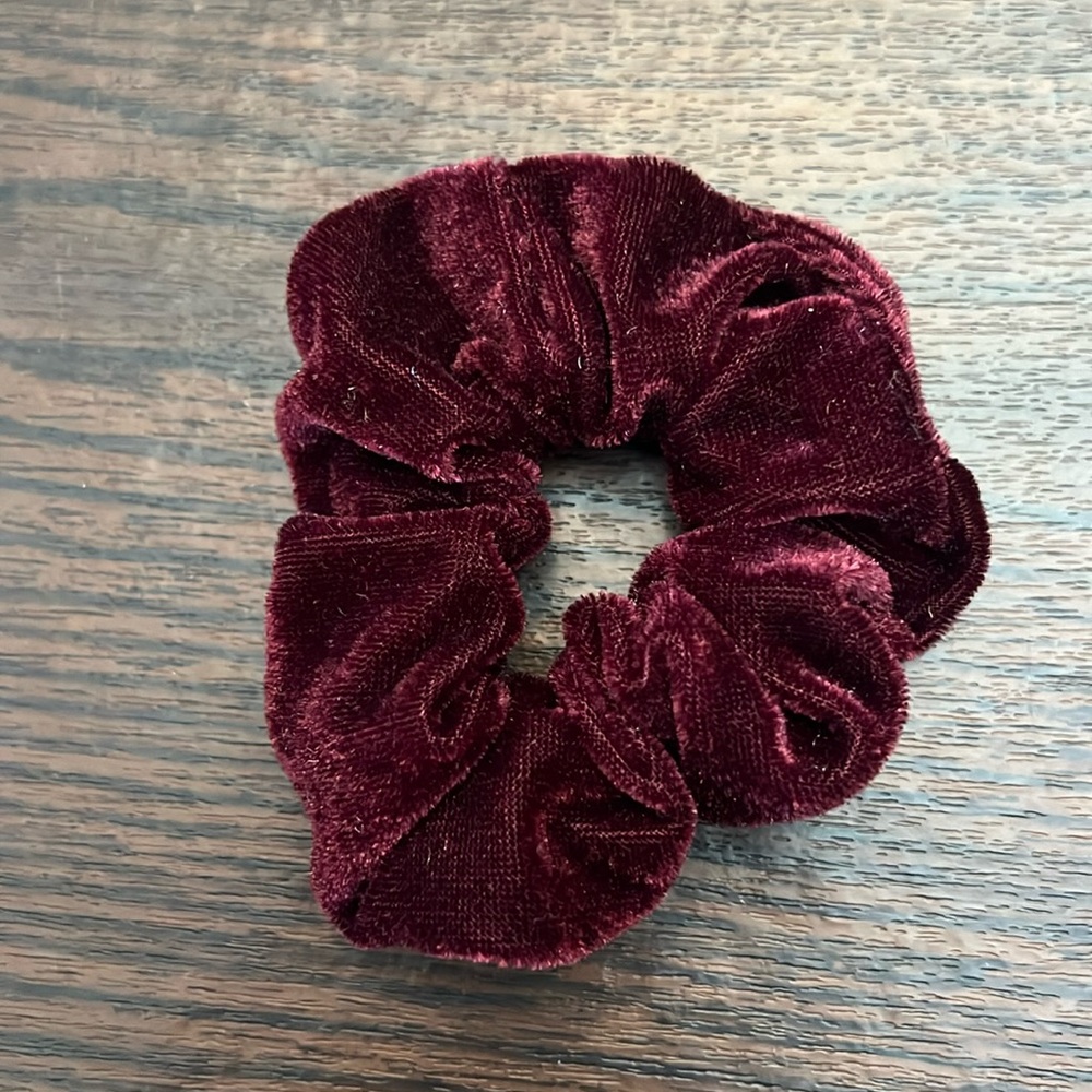 Burgundy Velvet Hair Scrunchie